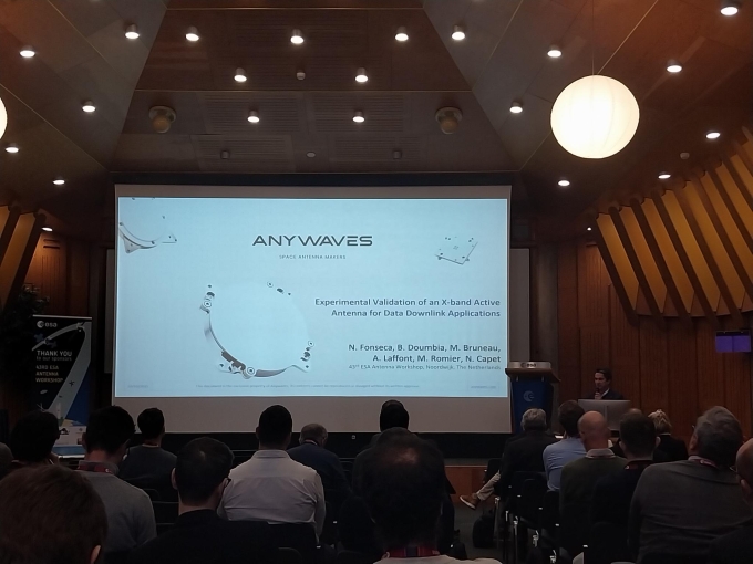 Anywaves Presentation on X-Band Active Antenna for Data Downlink during the ESA Antenna Workshop.